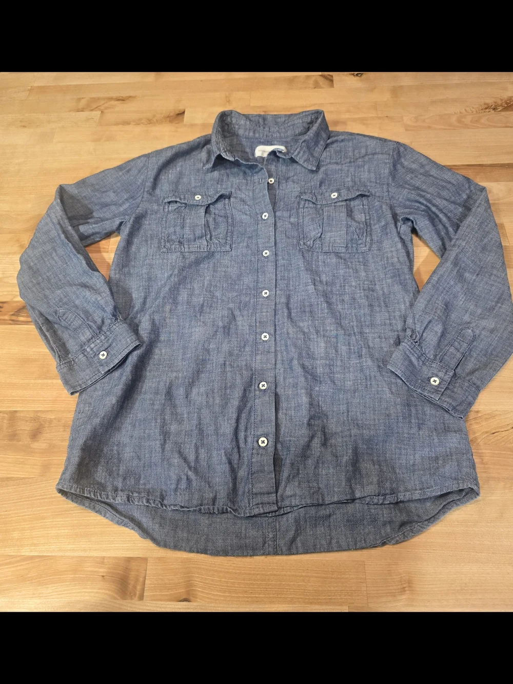 Old Navy Girl's Denim-Style Button Down Shirt - Blue